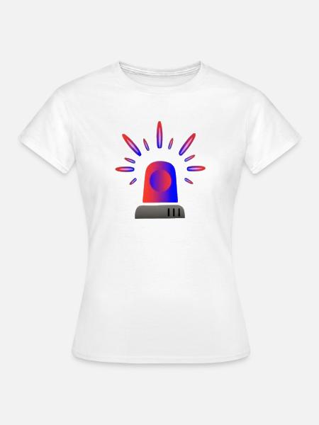 Rot-Blaue Sirene Warnleuchte - Frauen T-Shirt - Weiß