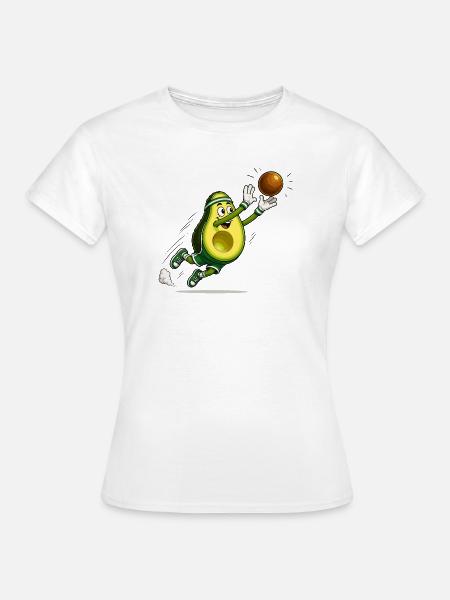 Avocado Basketball Comic Motiv - Frauen T-Shirt - Weiß