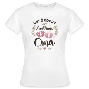 Befördert zur Zwillingsoma Oma von Zwillingen - Frauen T-Shirt - Weiß - Vorne - AI Model Female 172 dark (172cm)