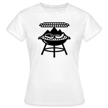 Holzkohlegrill Fleisch Grillmeister Vatertag - Frauen T-Shirt - Weiß - Vorne - AI Model Female 172 dark (172cm)