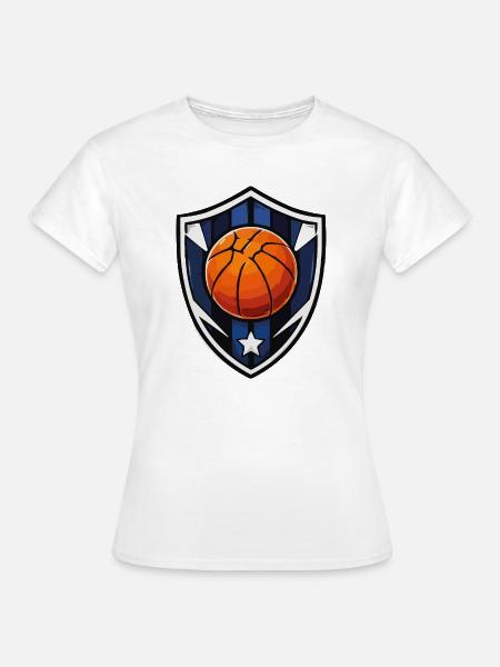 Basketball Schild-Wappen - Frauen T-Shirt - Weiß
