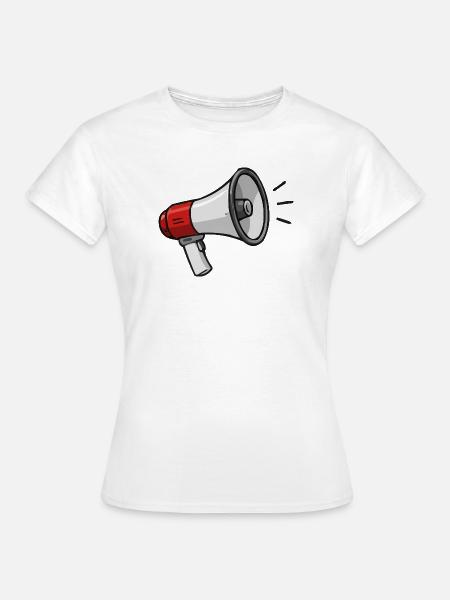 Cartoon Megaphon Icon Lautstarke Design - Frauen T-Shirt - Weiß