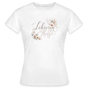 Lehrerin mit Herz!  - Frauen T-Shirt - Weiß - Vorne - AI Model Female 172 dark (172cm)