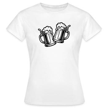 Icône de la bière qui encourage - T-shirt Femme - blanc - Devant - AI Model Female 172 dark (172cm)