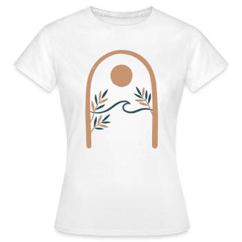 Paysages minimalistes de l’Arche Méditerranéenne - T-shirt Femme - blanc - Devant - AI Model Female 172 dark (172cm)