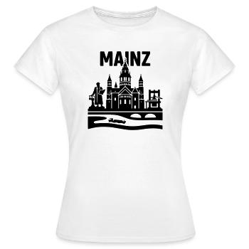 Mainz Silhouette Wahrzeichen - Frauen T-Shirt - Weiß - Vorne - AI Model Female 172 dark (172cm)