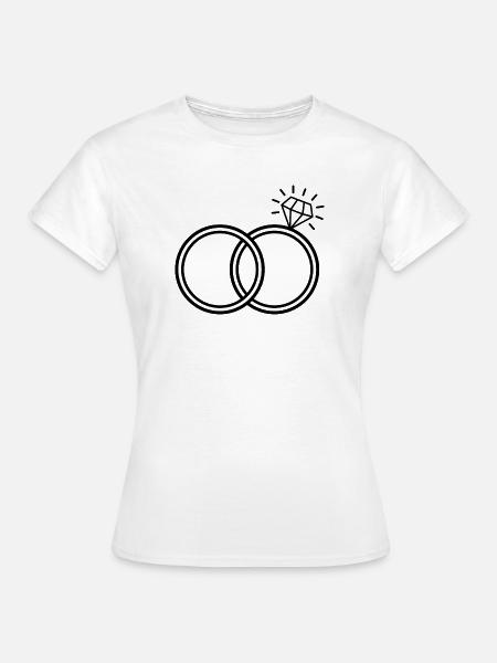 Diamantring - Frauen T-Shirt - Weiß