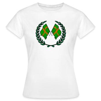 Walking Crest Custom - Frauen T-Shirt - Weiß - Vorne - AI Model Female 172 dark (172cm)