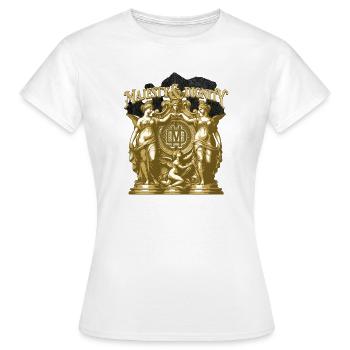 Majesty & Dignity Gold Crest - Frauen T-Shirt - Weiß - Vorne - AI Model Female 172 dark (172cm)