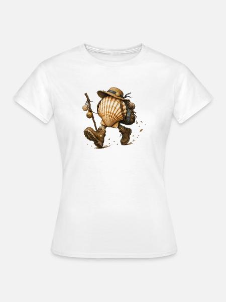 Jakobsmuschelpilger-Camino de Santiago - Frauen T-Shirt - Weiß