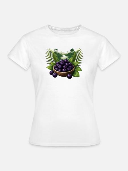 Açai Beeren Tropical Design  - Frauen T-Shirt - Weiß