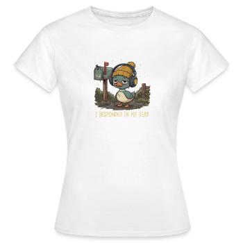 T-shirt drôle de canard introverti - T-shirt Femme - blanc - Devant - AI Model Female 172 dark (172cm)