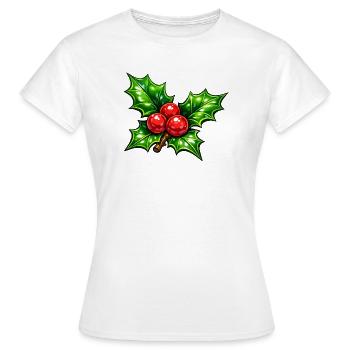 Holly with Berries - Women's T-Shirt - white - Front - AI Model Female 172 dark (172cm)