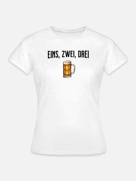 Eins, Zwei, Drei, Bier - Frauen T-Shirt - Weiß