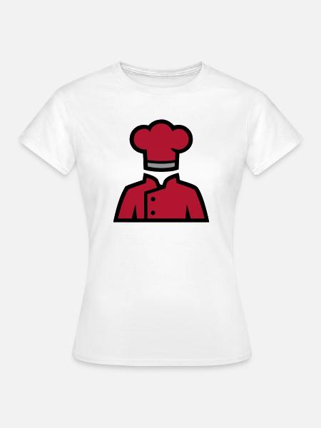 Kochjacke Kochmütze Küchenchef Restaurant Logo - Frauen T-Shirt - Weiß