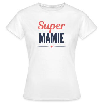 Humour Mamie Cadeau Grand-Mère Original - T-shirt Femme - blanc - Devant - AI Model Female 172 dark (172cm)