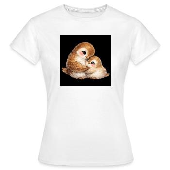 Mom Bird Cuddles With Her Little One - Women's T-Shirt - white - Front - AI Model Female 172 dark (172cm)