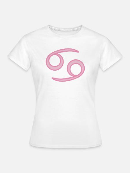 Krebs-Sternzeichen Pastellrosa - Frauen T-Shirt - Weiß