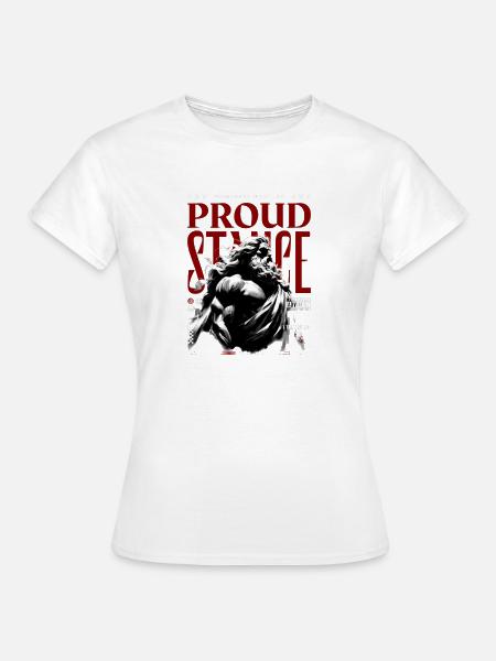 Stolzer Stil: Kraftvolle Silhouette - Frauen T-Shirt - Weiß