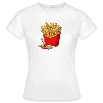 Frightened French Fries - Comic Design - Frauen T-Shirt - Weiß - Vorne - AI Model Female 172 dark (172cm)