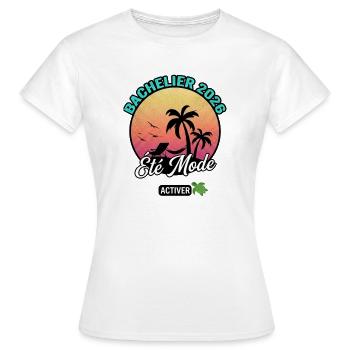 Bachelier 2026 Été Mode - T-shirt Femme - blanc - Devant - AI Model Female 172 dark (172cm)