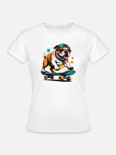 Skatebulldog Streetstyle - Frauen T-Shirt - Weiß