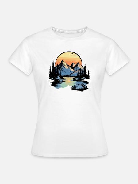Berge Natur - Frauen T-Shirt - Weiß
