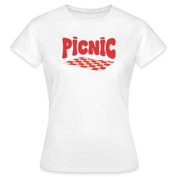 Retro-Schachbrett-Picknick - Frauen T-Shirt - Weiß - Vorne - AI Model Female 172 dark (172cm)