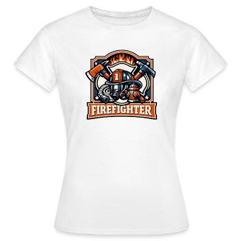 Feuerwehrhelden Symbolik - Frauen T-Shirt - Weiß - Vorne - AI Model Female 172 dark (172cm)