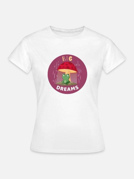 Verträumtes Fröschchen im Regen - Frauen T-Shirt - Weiß