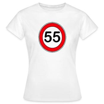 55.Jahre , Geburtstag , Retro Schild - Frauen T-Shirt - Weiß - Vorne - AI Model Female 172 dark (172cm)