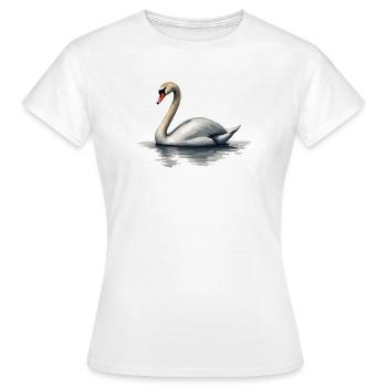 Schwan - Frauen T-Shirt - Weiß - Vorne - AI Model Female 172 dark (172cm)