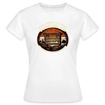 Dorfkind Warnschild Rustikal Retro - Frauen T-Shirt - Weiß - Vorne - AI Model Female 172 dark (172cm)
