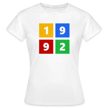 1992 - Frauen T-Shirt - Weiß - Vorne - AI Model Female 172 dark (172cm)