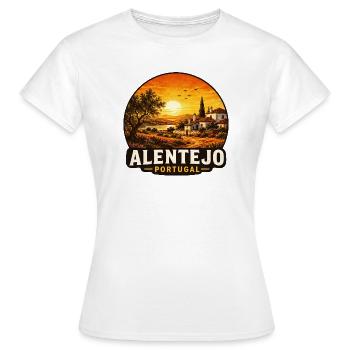 Alentejo Urlaub Portugal Mediterran Atlantik  - Frauen T-Shirt - Weiß - Vorne - AI Model Female 172 dark (172cm)
