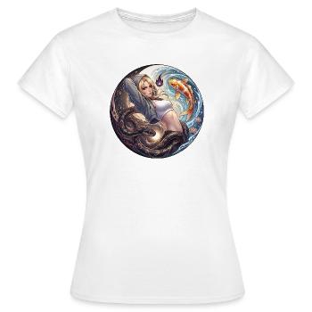 Wasserfrau im Schlangenring - Frauen T-Shirt - Weiß - Vorne - AI Model Female 172 dark (172cm)
