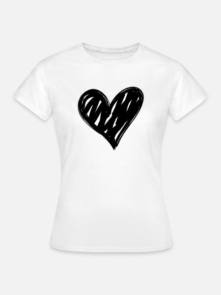Herz - Frauen T-Shirt - Weiß