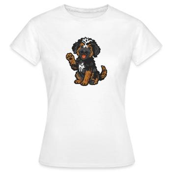 Doodle Black-Tri - Cuddly Dog Puppy - Women's T-Shirt - white - Front - AI Model Female 172 dark (172cm)