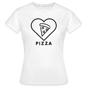 Pizza Lover Heart  - Frauen T-Shirt - Weiß - Vorne - AI Model Female 172 dark (172cm)