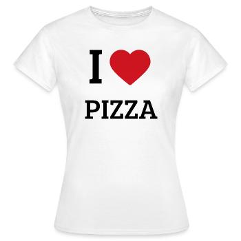 J’adore la phrase pizza – T-shirt de restauration rapide drôle - T-shirt Femme - blanc - Devant - AI Model Female 172 dark (172cm)