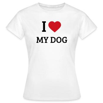 J’adore mon proverbe de chien – Un design de propriétaire de chien mignon - T-shirt Femme - blanc - Devant - AI Model Female 172 dark (172cm)