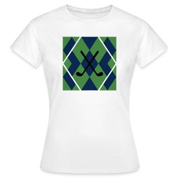  Golfschläger Argyle Muster Golfsport Herrenausflu - Frauen T-Shirt - Weiß - Vorne - AI Model Female 172 dark (172cm)