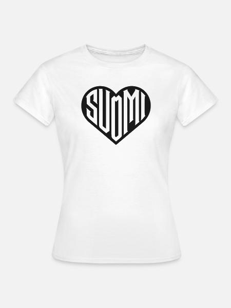 Geometrisches Suomi, Finnland Herz - Frauen T-Shirt - Weiß