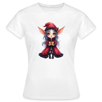 Rote Mantel-Weihnachtsfee - Frauen T-Shirt - Weiß - Vorne - AI Model Female 172 dark (172cm)