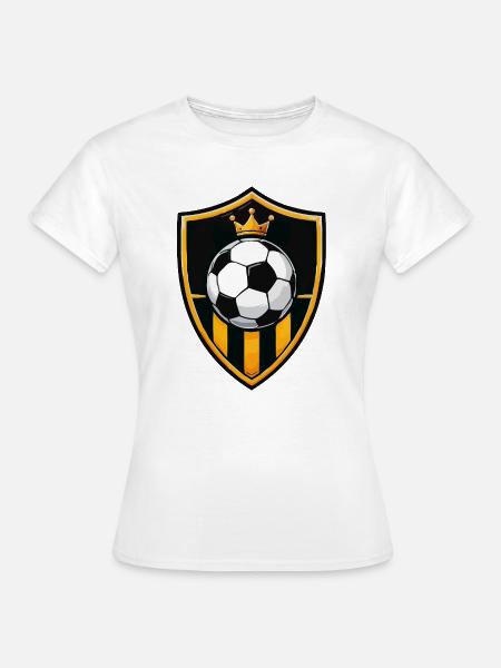 Königlicher Fußballschild mit Krone - Frauen T-Shirt - Weiß
