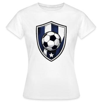 Fußball Schild mit Ball und Stern - Frauen T-Shirt - Weiß - Vorne - AI Model Female 172 dark (172cm)