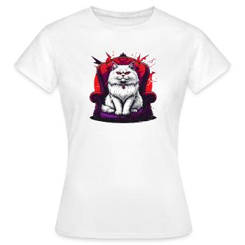 Katze auf Stuhl Gothic Stil - Frauen T-Shirt - Weiß - Vorne - AI Model Female 172 dark (172cm)