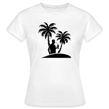 Palmiers pour fête de vacanciers - T-shirt Femme - blanc - Devant - AI Model Female 172 dark (172cm)