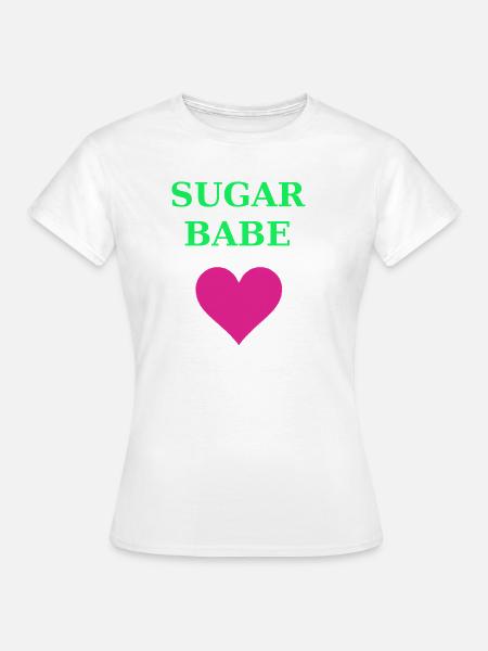 Sugar Babe Herz Neon - Frauen T-Shirt - Weiß