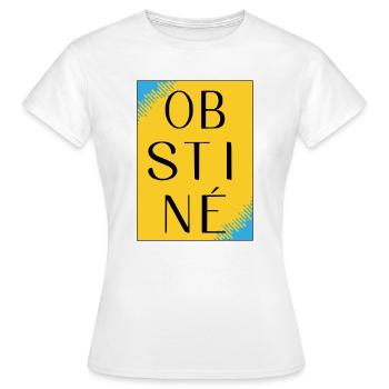 Stur im gelben Kontrast - Frauen T-Shirt - Weiß - Vorne - AI Model Female 172 dark (172cm)